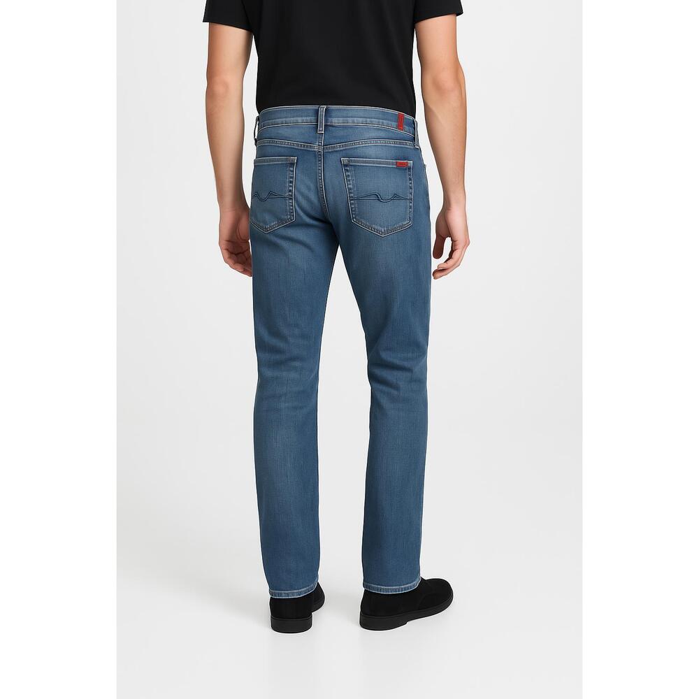 7 For All Mankind Jeans Mens 30 Blue Straight Leg Hemmed Faded Classic Modern